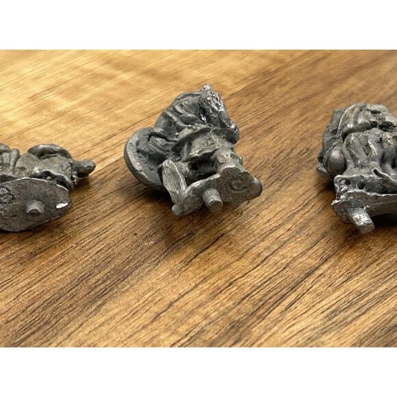 Vintage 1982 Wizards & Lizards Fantascene Knight Slaying Dragon Lead Figures Set - Picture 15 of 16